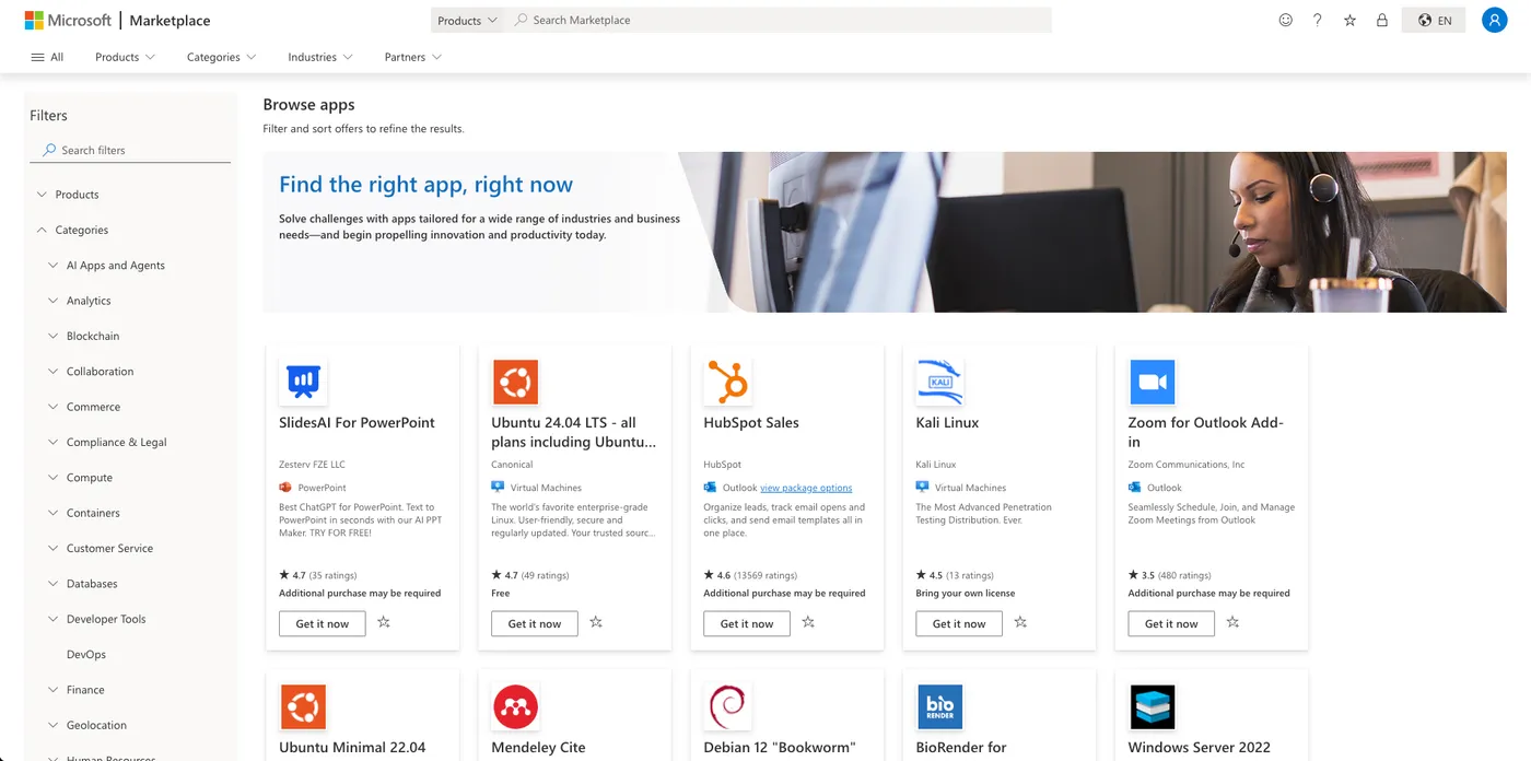 AppSource listing